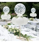 Reusable Wood Balloon Stand Kit, Wooden Tabletop Display with Sticks and Base, Ballon Stands for ...