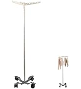 Quynhni Clothes Drying Rack Movable, 65Inch Removable Pulley Clothes Drying Rack with 3 Swivel Ha...