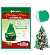 VicMore Waterproof Christmas Tree Removal Bag - Reusable Extra Large 9ft Tall x 6ft Wide, Green S...