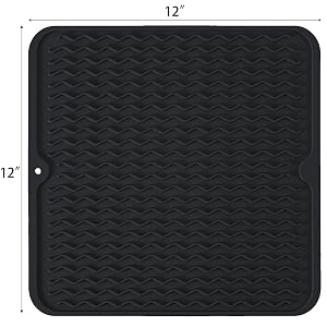 Silicone Drying Mat Heat Resistant Dish Mat Non-Slip Easy Clean Drying Mats for Kitchen Counter Sink