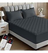 Easthome Queen Size Heated Mattress Pad - Quilted Zone Heating Electric Mattress Pad Cover Dual C...
