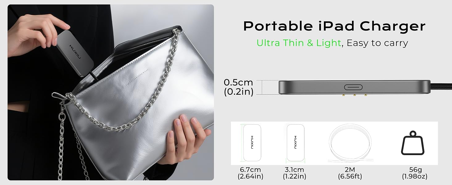 KUXIU Megnetic Wireless Charger, 35W Fast Charging Block with 5.56ft USB C to C Charger Cable