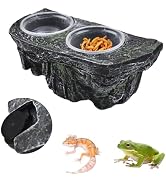 PINVNBY Reptile Feeding Ledge with Suction Cups,Crested Gecko Feeder Ledges with 2 Pcs Water & Fo...