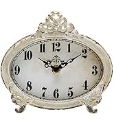 NIKKY HOME Vintage Table Clock, Battery Operated Rustic Design, Chic Home Décor for Fireplace Man...