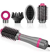 IG INGLAM Hair Dryer Brush Set, Interchangeable 4-in-1 Blowout Brush Kit | Multi-Styler Blow Drye...