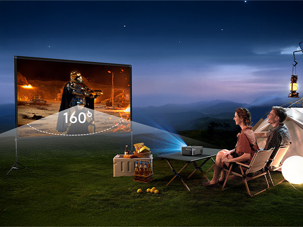 Projector Screen with Stand 120 Inch, 16:9 4K HD Portable Projector Screen Indoor Outdoor