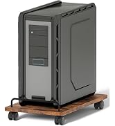 Akxomel PC Stand for Floor, 14.2''D x 9.4''W Mobile Computer Tower Stand with 4 Rolling Caster Wh...