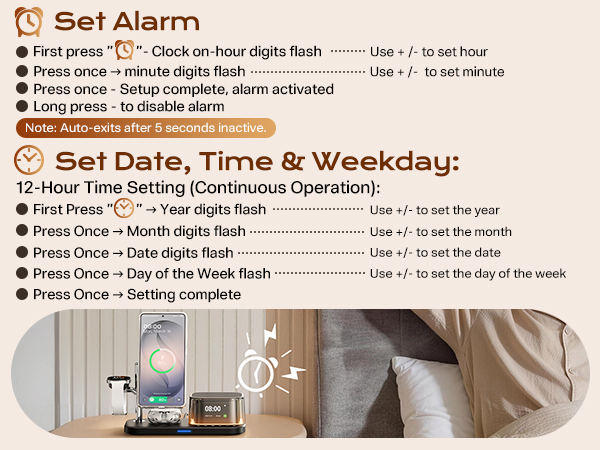 MagSafe Wireless Charger with alarm clock