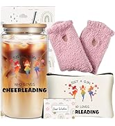 Unique Cheerleading Gifts Stuff for Women, Birthday Christmas Gift Cheer Ice Coffee Cup Set for C...