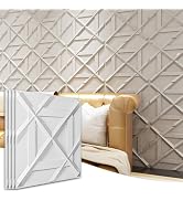 Art3d PVC 3D Wall Panel, Decorative Wall Tile in White 12-Pack 19.7"x19.7"