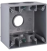 2-Gang Weatherproof Deep Box, Five 1 in. Threaded Outlets, Gray (5389-0)