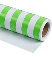RUSPEPA Wrapping Paper - Mini Roll - Light Green and White Stripe Design Perfect for Wedding, Bir...