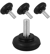 Uonlytech 4pcs Black Rubber Table Leg Levelers - Furniture Feet Pads - Shock Absorber - Anti-Slip...