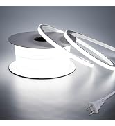 BENLUN AC 110V LED Neon Strip Light 32.8FT, 6000K Cool White Led Rope Lights Outdoor Silicone Wat...