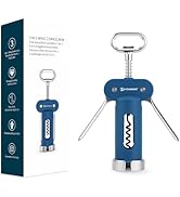 KITCHENDAO Luxury 3 in 1 Wine Opener with Foil Cutter, Beer Bottle Opener, Sturdy Zinc Alloy Wing...