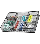 VyGrow Desk Drawer Organizer Tray, Metal Mesh Drawer Organizers Office, 6 Adjustable Compartment,...