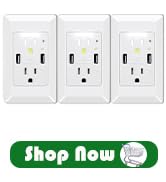 GREENCYCLE High Speed USB Charger Wall Outlet,15-Amp Duplex Receptacle,2 USB Charging Ports 4.2A ...