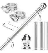 Anovo Flag Pole for Outside House - Stainless Steel 7 FT Flag Poles Kit with1 Inch Metal 360° Rot...