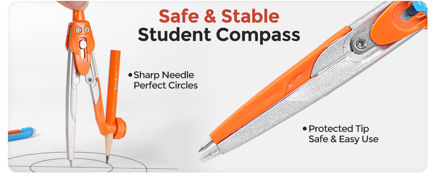 Nicpro 17 PCS Compass Geometry Set for Students
