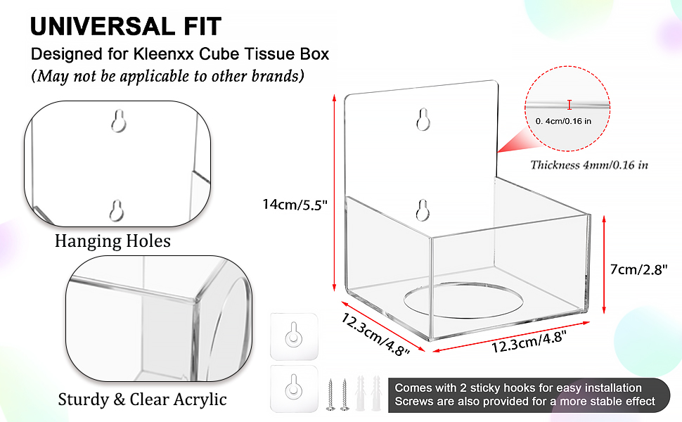 acrylic tissue box holder