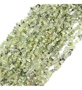HAAMIIQII 5-8mm Natural Green Prehnite Chips Beads Irregular Chip Stones Loose Gemstone Beads Ene...