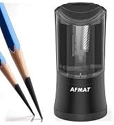AFMAT Rechargeable Long Point Pencil Sharpener, 2 Holes, Fast Sharpen & Auto Stop, 8-17mm Super L...