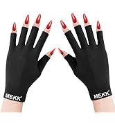 MEKK UV Gloves for Nails, Extra Length UV Light Gloves for Gel Nails UPF99+ UV Gloves Skin Care U...