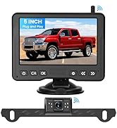 Wireless Backup Camera for Car Plug-Play: 5" HD 2 Channel Monitor Easy Setup 1080P IP69K Waterpro...