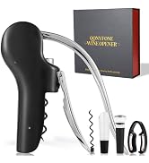 QONYFONE Wine Bottle Corkscrew Opener, Vertical Lever Corkscrew 5-Piece Set, Manual Vertical Desi...