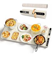 Warming Mat for Food, Fast Heating Electric Food Warmer with 9 Level Temperature and 6 Hours Time...