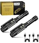 SHiLiPAi Pen Light Flashlight,600 Lumens Rechargeable 8 Modes COB Magnetic Flashlight with Clip B...