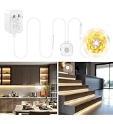 GXILEE Motion Sensor LED Light Strip, 9.8 Feet Flexible Warm White Motion Activated Led Strip Lig...