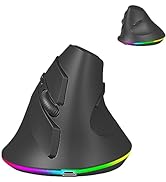 Wireless Mouse Bluetooth Rechargeable Dual Mode Ergonomic Vertical Large Carpal Tunnel Ergo Optic...
