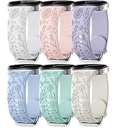 SNBLK Floral Engraved Bands Compatible with Samsung Galaxy Watch 8 Band 40mm 44mm/Galaxy Watch 8 ...