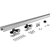 JUBEST 5FT Pocket Door Hardware and Track Set, Sliding Door Hardware 56.7