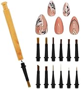Ruetail 12Pcs Nail Art Brush Set,Professional Nail Art Brush Set with Push-Button Quick-Change,Na...