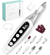 PediLux Pro Professional Manicure Pedicure Kit, Cordless Electric Nail File Drill Set, Thick Toen...
