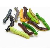 Sluswallow 6 Pcs Random Style Simulation Caterpillar Plastic Fake Worm Crawling Halloween Prank J...