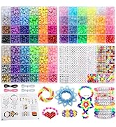 Pony Beads for Bracelets, Funtopia 4026 Pcs 72 Colors Multi-Types Kandi Beads with 10 Kandi Cuff ...
