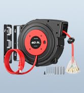 DEWENWILS Retractable Extension Cord Reel, 40 FT Heavy Duty Power Cord, 12/3C SJTOW Retractable C...