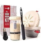 KneadAce Complete Sourdough Starter Kit, 24oz Sourdough starter Jar, Cotton Rope Proofing Baskets...