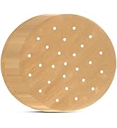 Round Air Fryer Liners, Set of 200, 8 Inch Air Fryer Parchment Paper/Bamboo Steamer Liners for Ai...