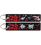 beemorita 2 Pack Motorcycle Keychains Jet Tag Durable Double Side Key Tag Ring for Motorcycles, S...