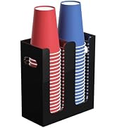 BOSSCASA Disposable Coffee Cup Dispenser with Handles, Countertop or Wall Mount Hot/Cold Drink Cu...