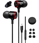 BDJXCUSA Wired Headphones USB Type C Earbuds Corded Earphones with Case,Mic,Volume Control for Sa...