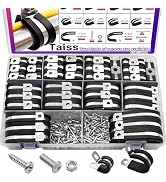 Taiss 270PCS Cable Clamps Assortment Kit,10 Sizes 1/4" 5/16" 3/8" 1/2" 5/8" 3/4" 1" 1-1/4" 1-1/2"...