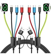 Travel Essentials Watch Charger, 4 in 2 Multi Charging Cable with Dual Type-C, USB A/C Travel Cha...