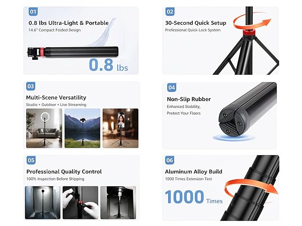 tripod camera photography light stand phone mount adjustable portable aluminum professional