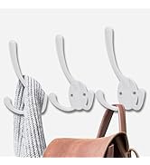 Wall Mounted Coat Hooks 5 Pack Heavy Duty Black Hardware Robe Hooks Decorative for Single Hanging...