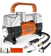 UUP Tire Inflator Air Compressor, 150PSI 12V DC Double Cylinders Heavy Duty Portable Air Pump w/E...